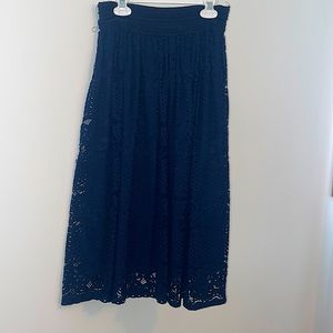 Navy blue midi skirt